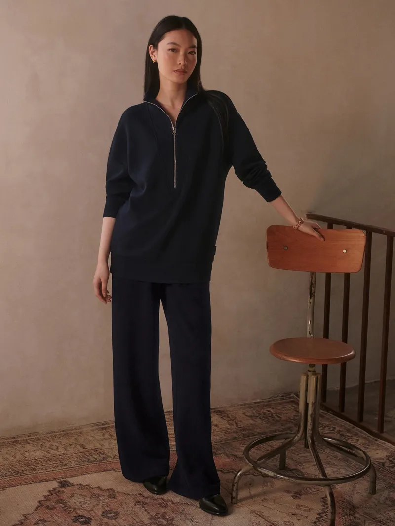 Varley The Extra Wide Leg Pant 29.5 - Navy-5