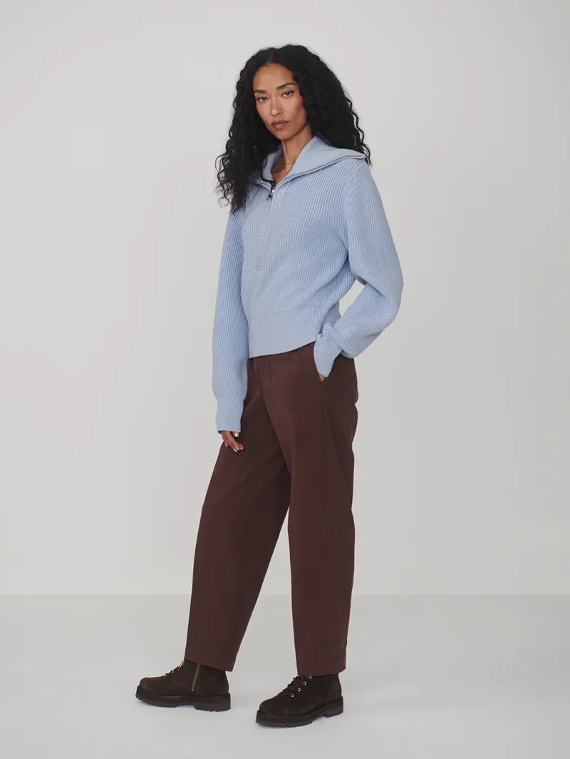 Varley Maura Half-Zip Rib Knit - Kentucky Blue-5