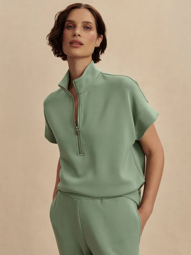 Varley Ritchie Short Sleeve Sweat - Loden Frost-4