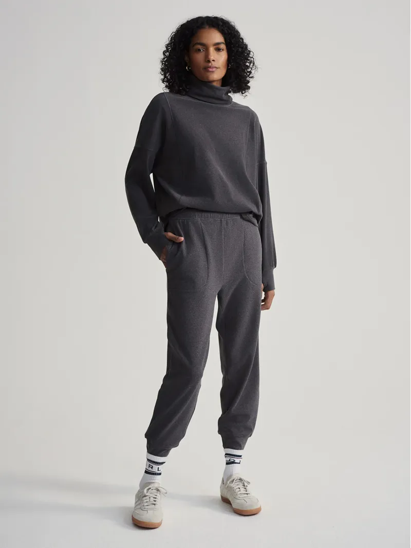 Varley Rainer Roll Neck Midlayer - Black Marl-2