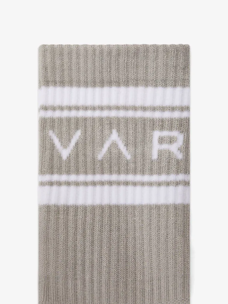 Varley Astley Active Sock - Cement/ Snow White-1