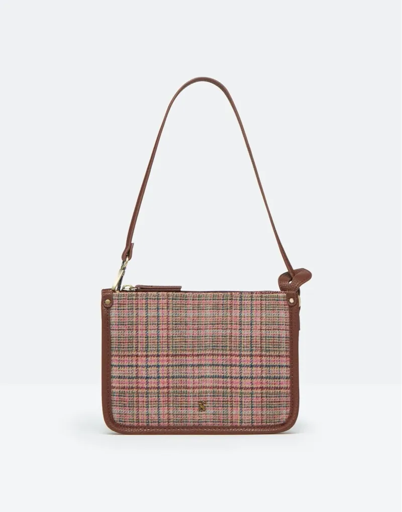 Joules Fulbrook Underarm Pink Tweed Bag