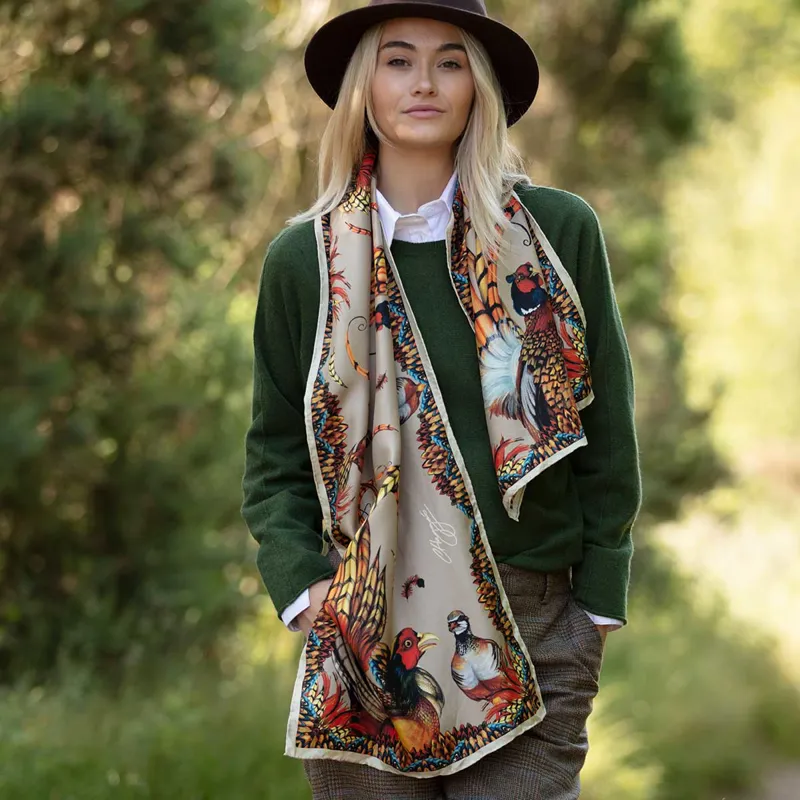 Clare Haggas Heads or Tails Toffee Classic Scarf