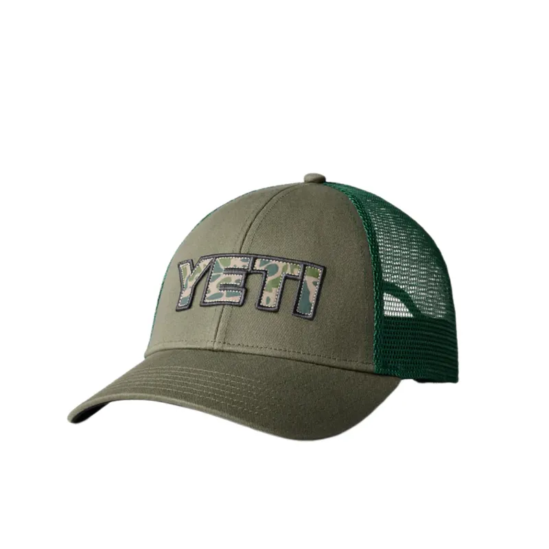 YETI Camo Trucker Hat - Olive-1