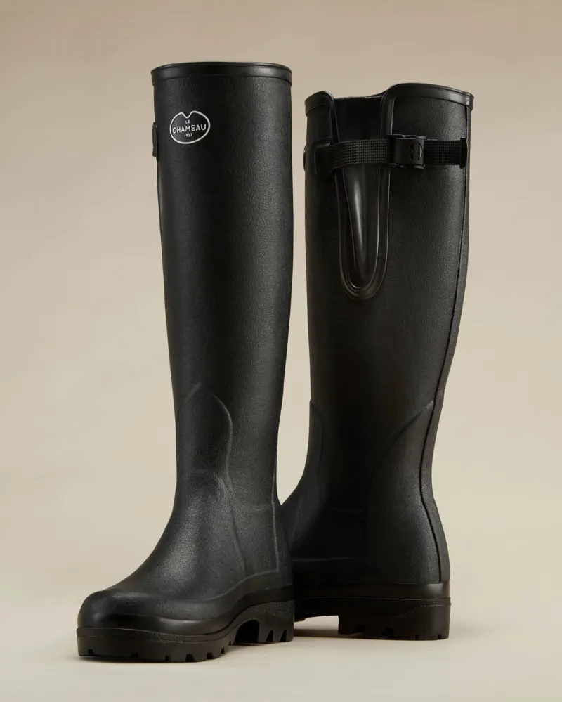 Le Chameau Ladies Black Vierzonord Wellingtons-1