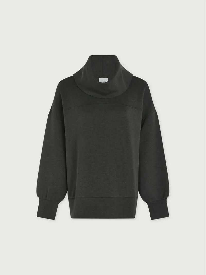 Varley Priya Longline Sweat - Olive Marl-5