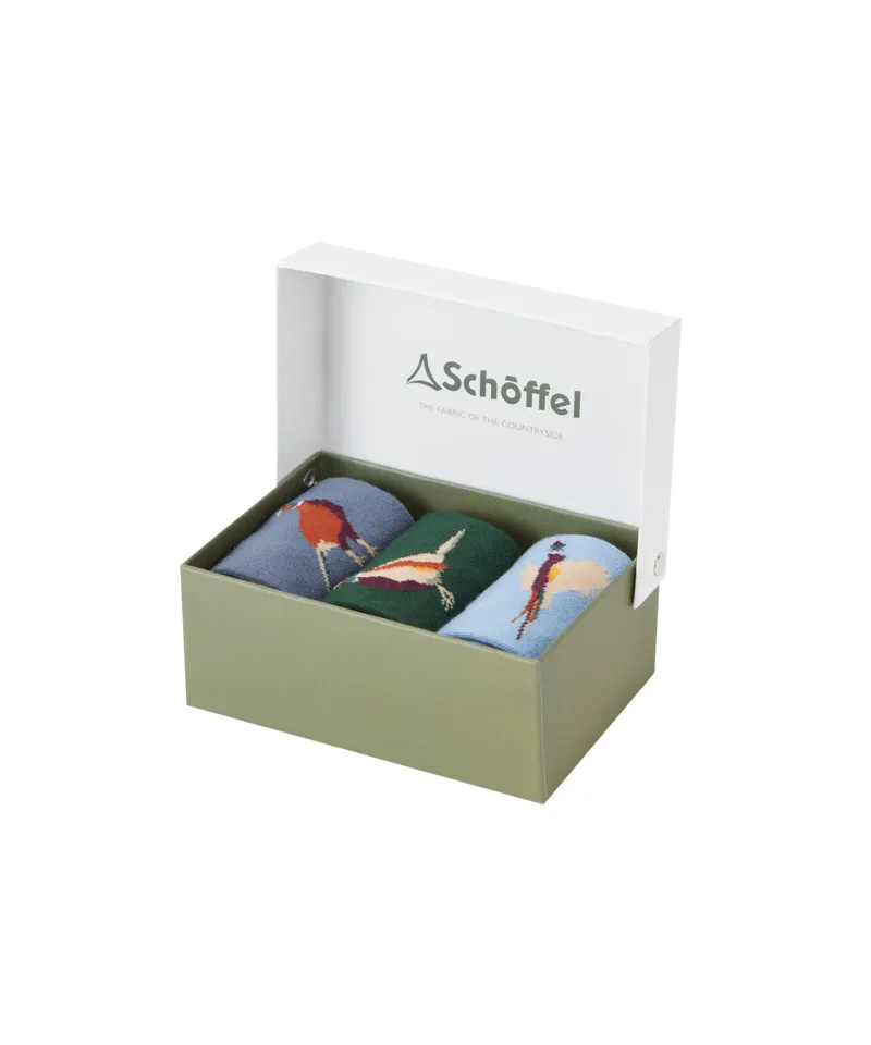 Schoffel Bamboo Socks - Box of 3 - Pheasant Mix-1