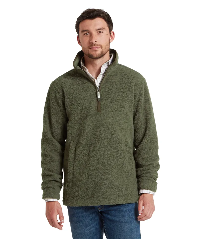 Schoffel Berkeley Retro Quarter Zip Fleece - Woodland-1