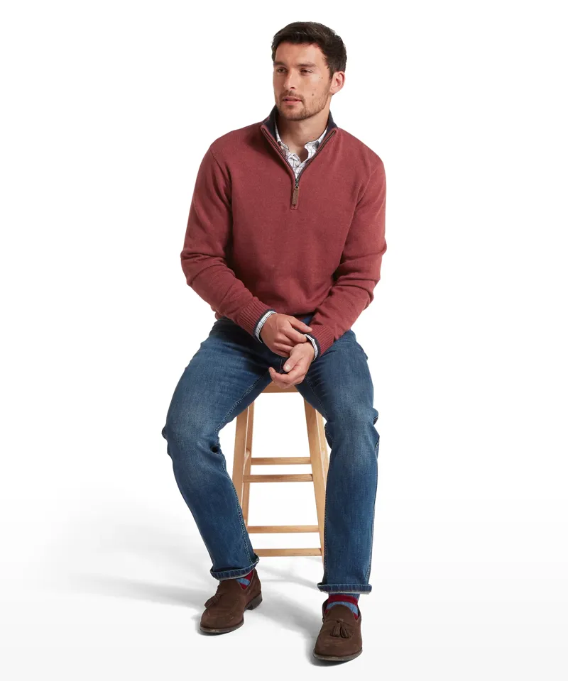 Schoffel Blair Quarter Zip Jumper - Redwood-6