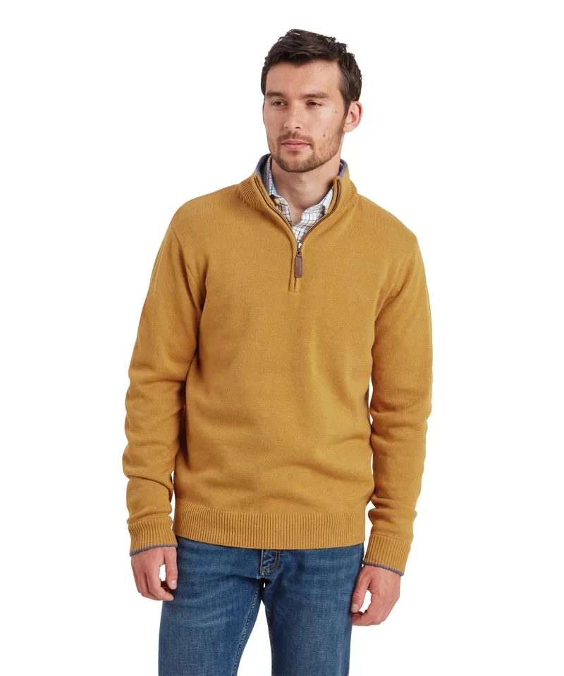 Schoffel Blair Quarter Zip Jumper - Mustard-1