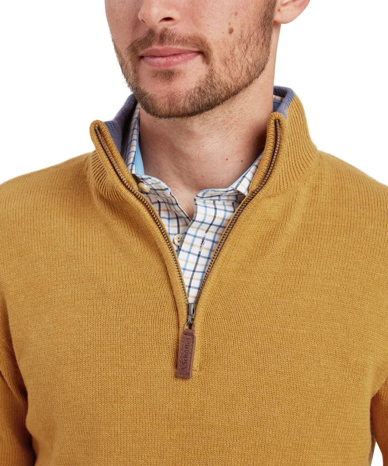 Schoffel Blair Quarter Zip Jumper - Mustard-6