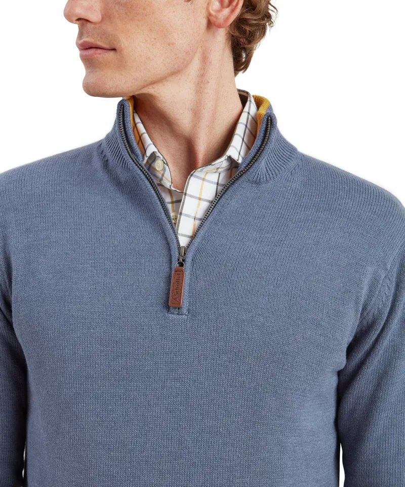 Schoffel Blair Quarter Zip Jumper - Vintage Navy-5