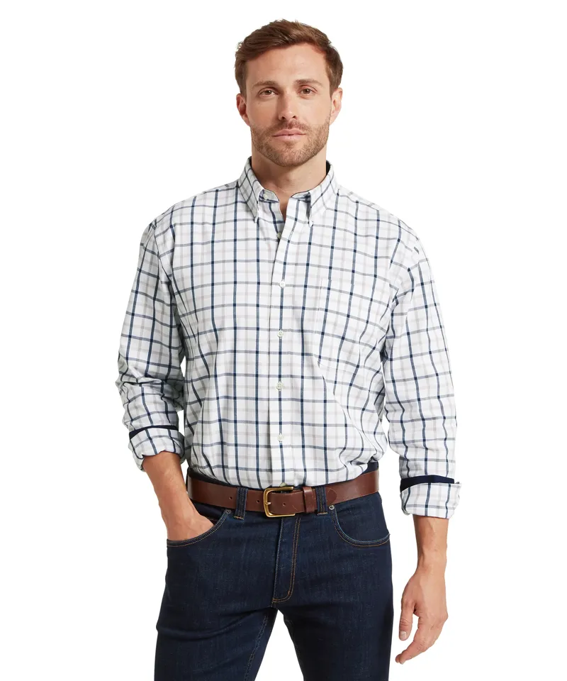 Schoffel Brancaster Classic Shirt - Oxford Navy Check