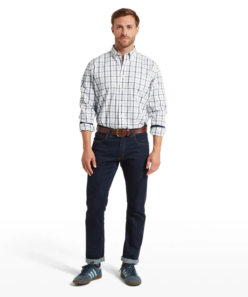 Schoffel Brancaster Classic Shirt - Oxford Navy Check-2