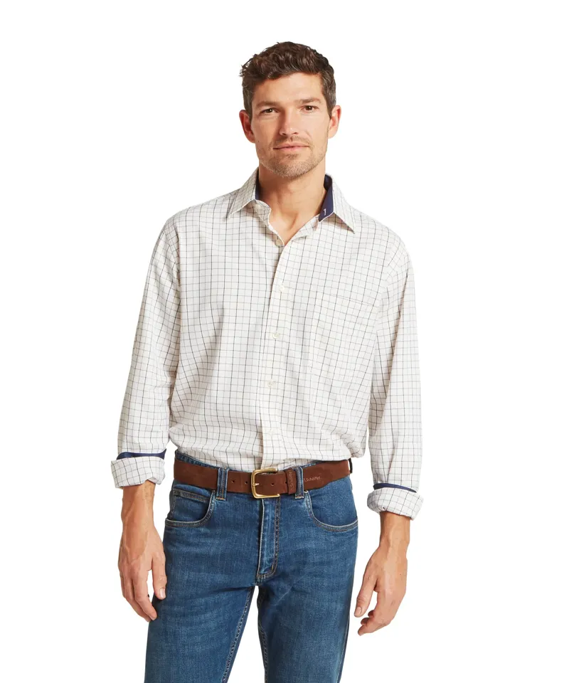 Schoffel Burnham Tattersall Classic Shirt -  Blueberry Tattersall
