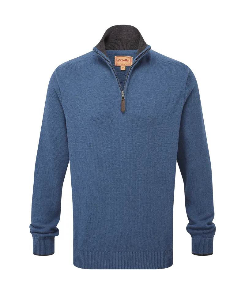 Schoffel Castlebay 1/4 Zip Jumper - Force Blue-8