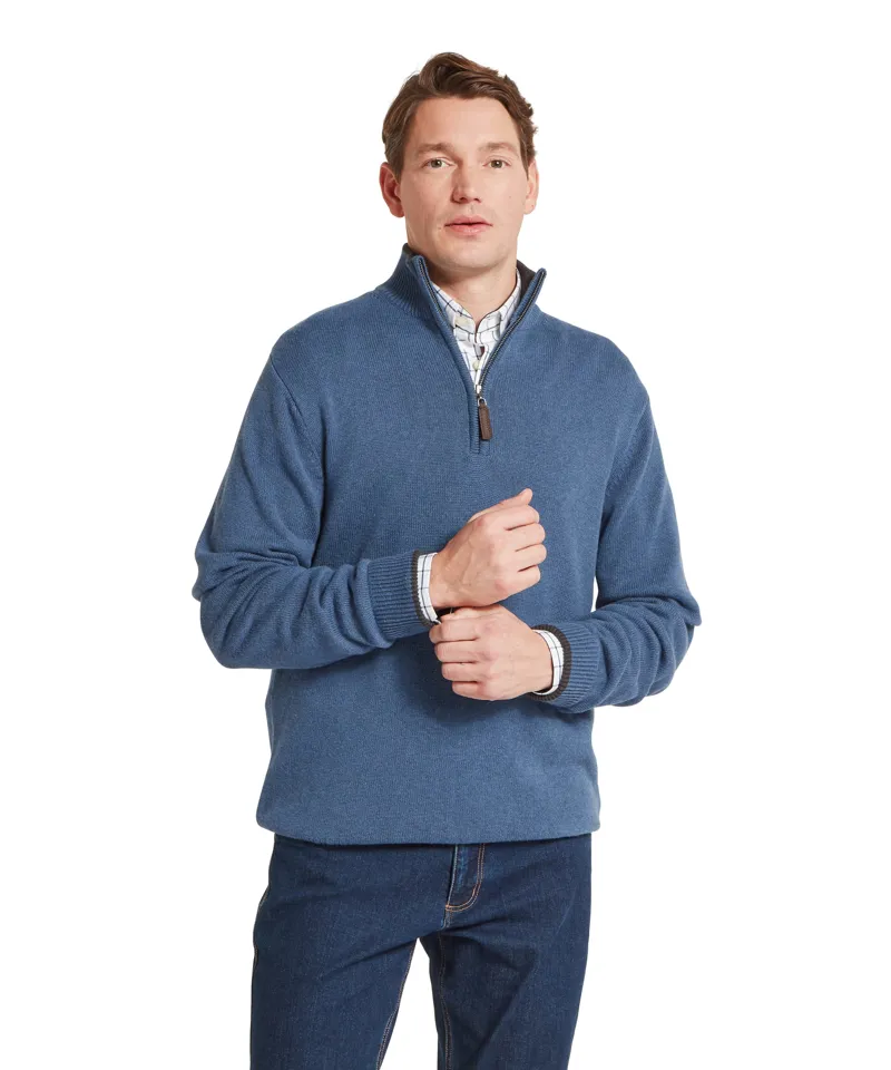 Schoffel Castlebay 1/4 Zip Jumper - Force Blue