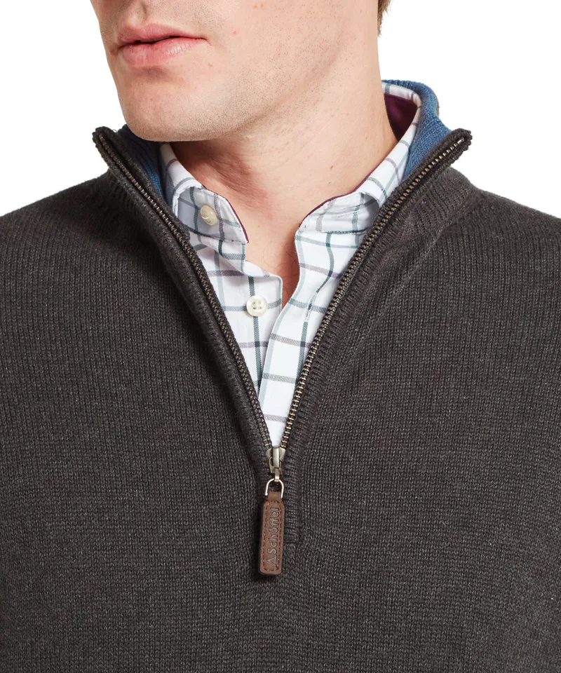 Schoffel Castlebay 1/4 Zip Jumper - Charcoal-3