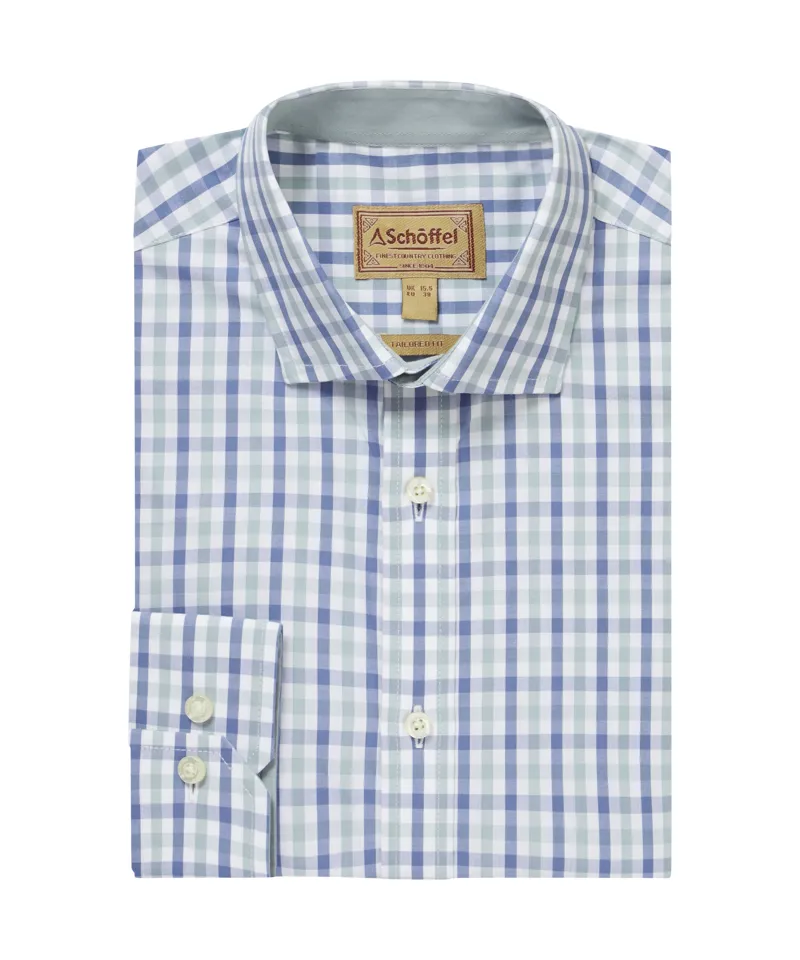 Schoffel Hebden Tailored Shirt - Mist Blue/Vintage Indigo Check-5