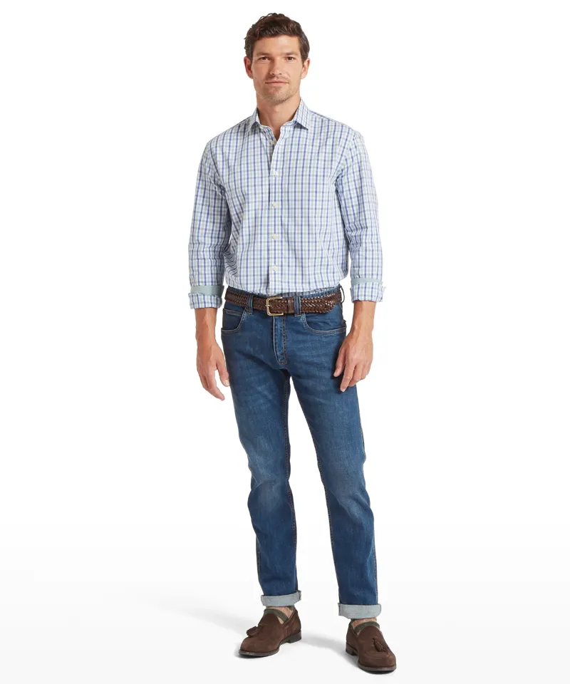 Schoffel Hebden Tailored Shirt - Mist Blue/Vintage Indigo Check-1
