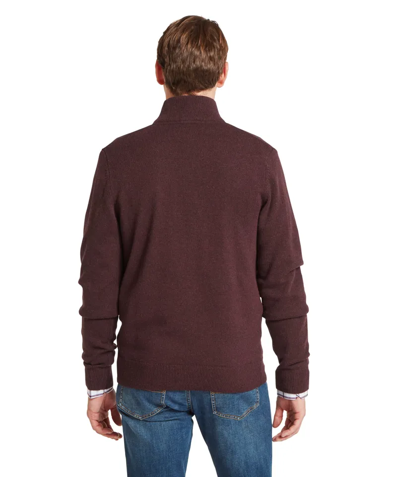 Schoffel Lewis Lambswool Quarter Zip Jumper - Port-5