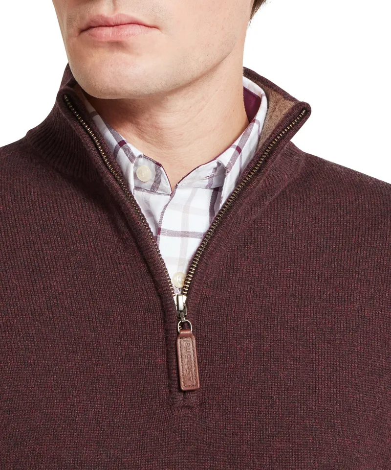 Schoffel Lewis Lambswool Quarter Zip Jumper - Port-4
