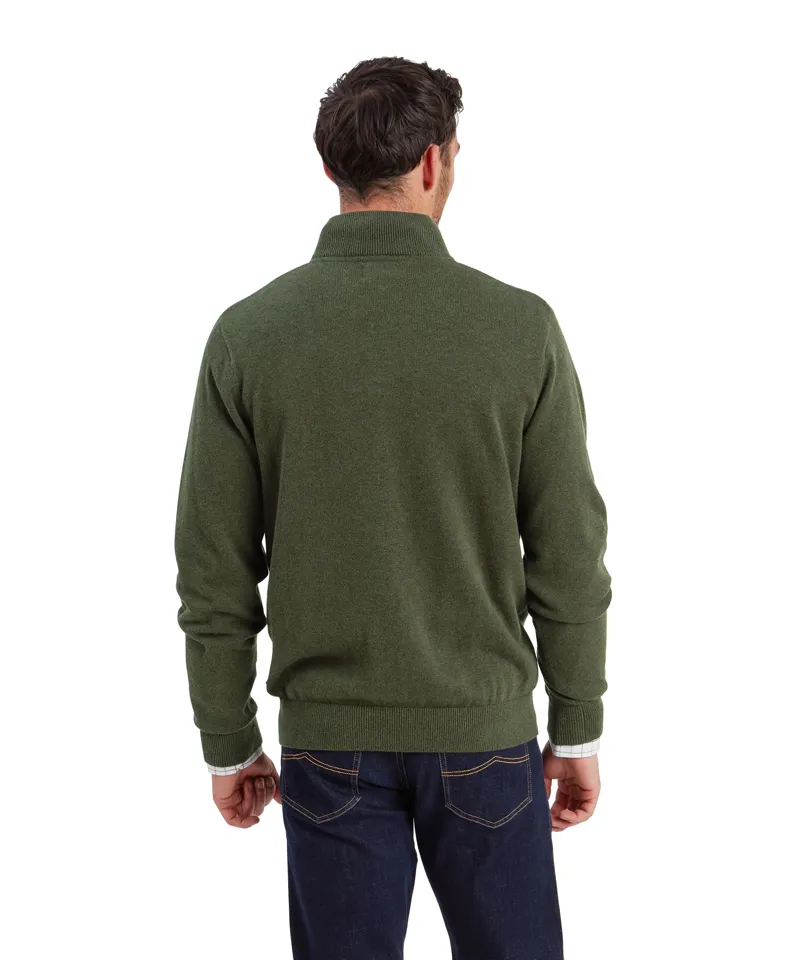 Schoffel Lewis Lambswool Quarter Zip Jumper - Woodland-6