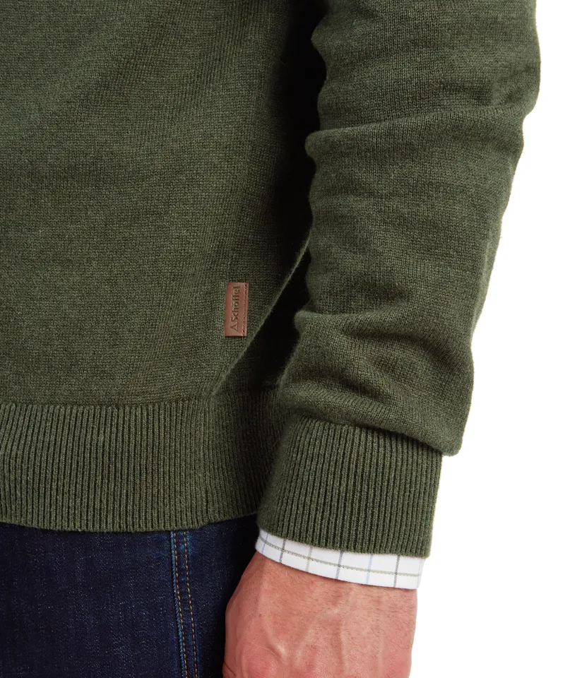 Schoffel Lewis Lambswool Quarter Zip Jumper - Woodland-4