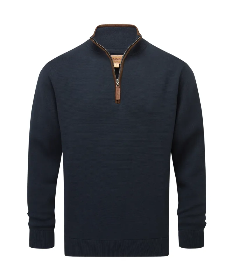 Schoffel Marlow 1/4 Zip Jumper - Navy-5