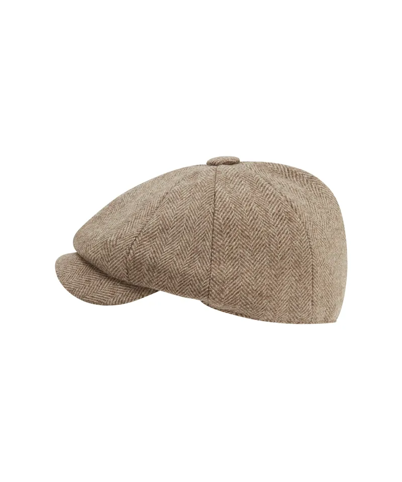 Schoffel Newsboy Tweed Cap - Cobblestone Herringbone Tweed