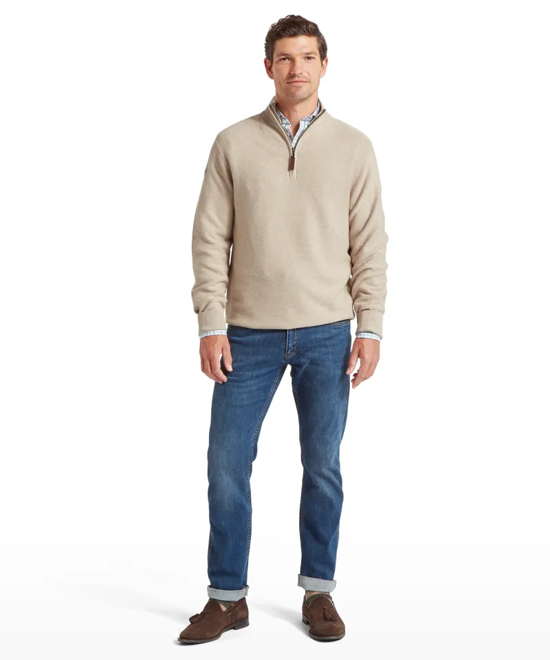 Schoffel Porthleven Quarter Zip Jumper - Oat-1