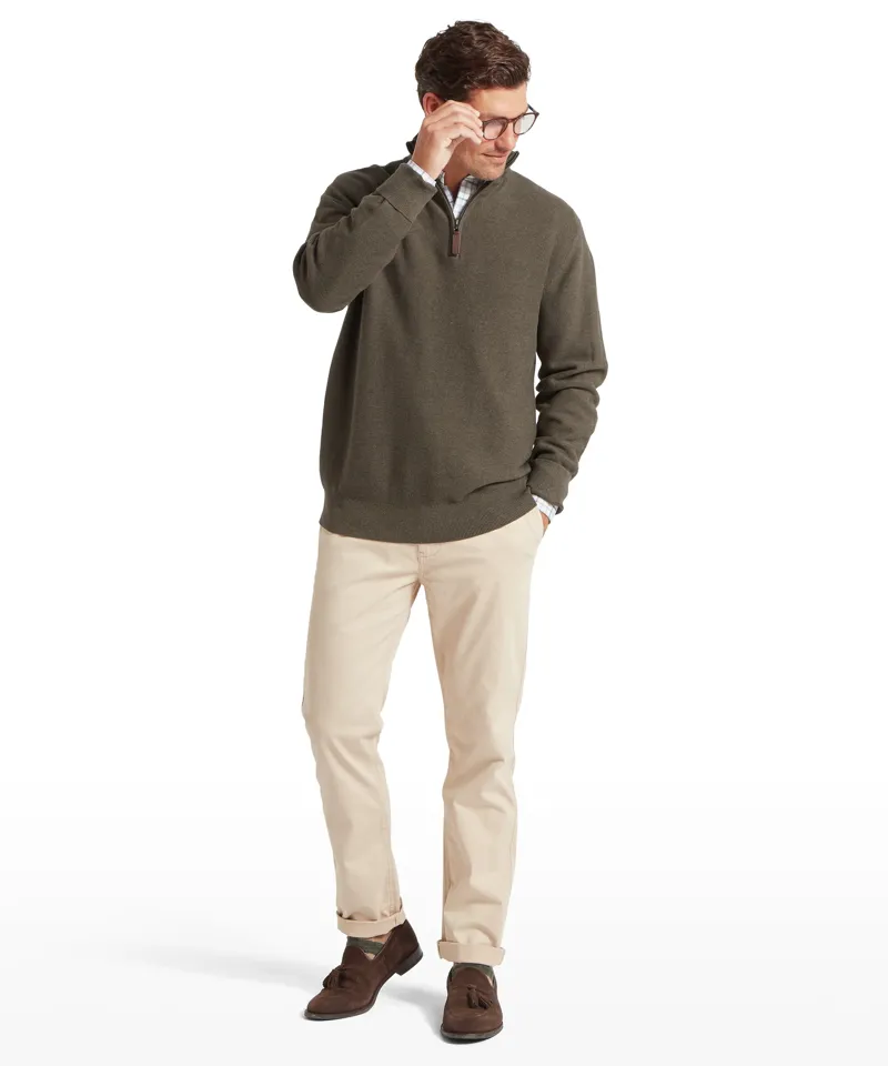 Schoffel Porthleven Quarter Zip Jumper - Beetle Green-1