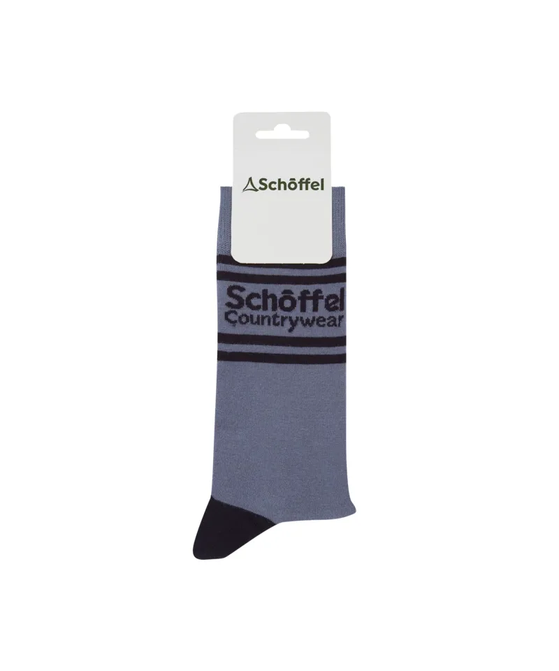 Schoffel Cotton Socks - Pigeon Blue Retro