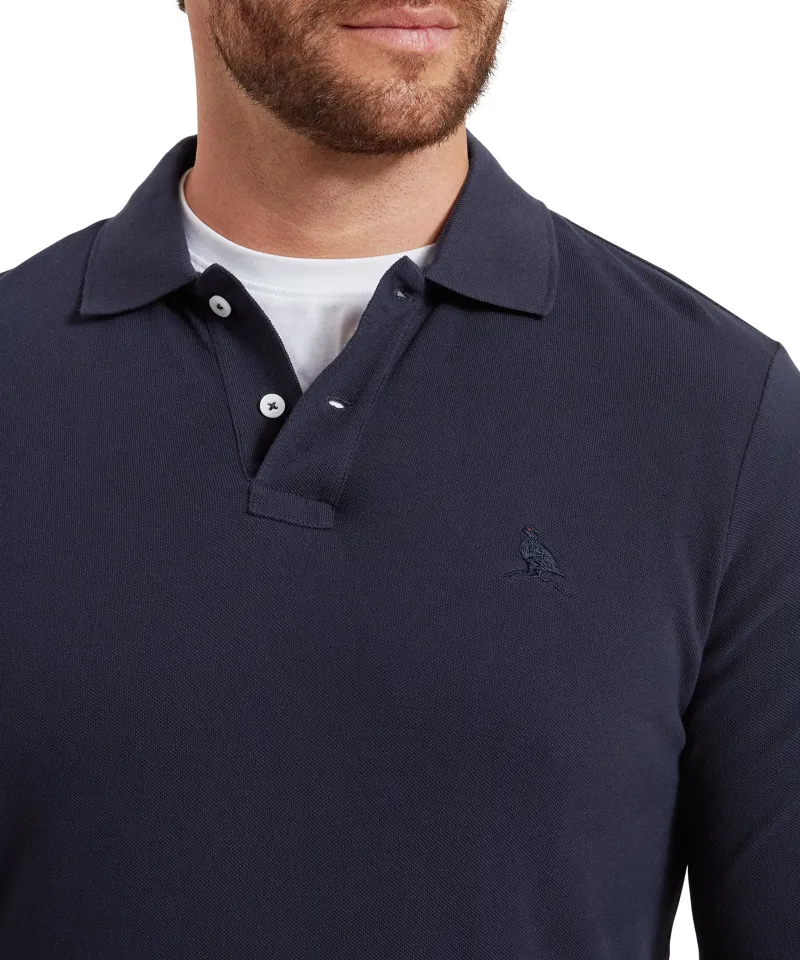 Schoffel St Ives Long Sleeve Polo Shirt - Navy-5