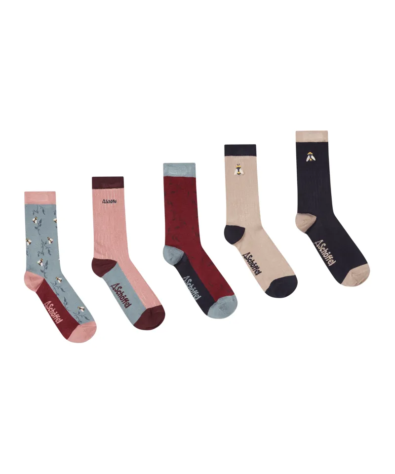 Schoffel Bamboo Socks - Box of 5 - Bee Mix
