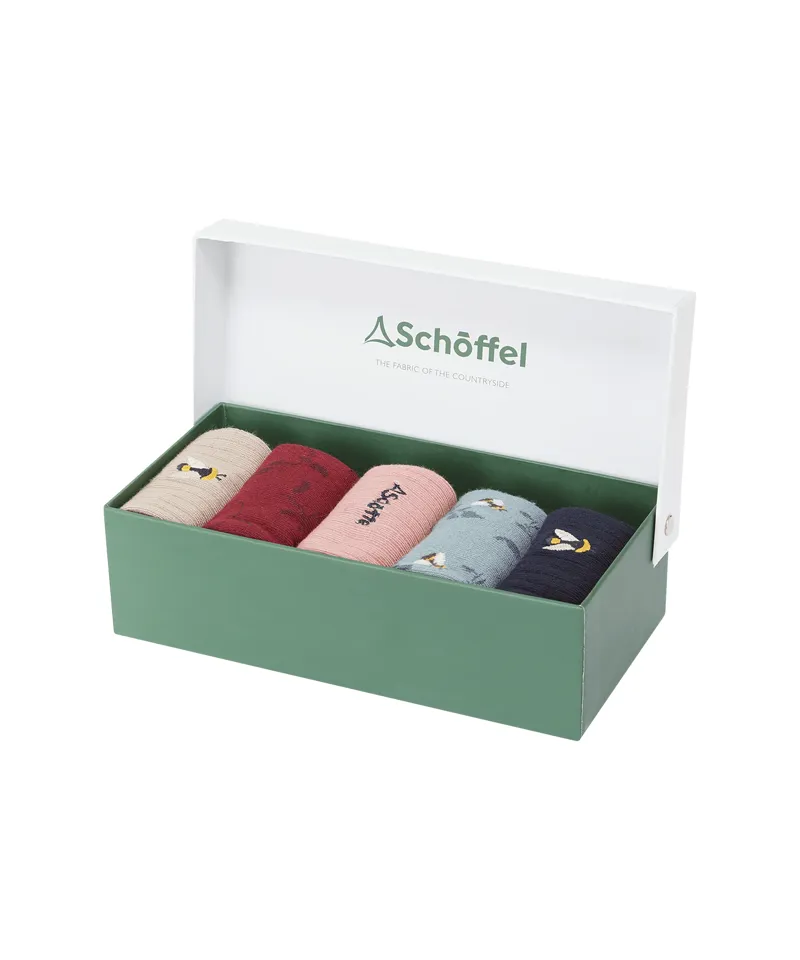 Schoffel Bamboo Socks - Box of 5 - Bee Mix-1