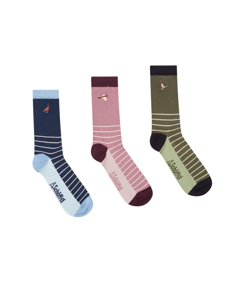 Schoffel Bamboo Socks - Box of 3 - Pheasant Mix