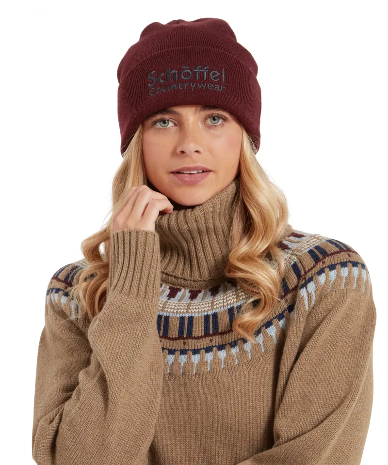 Schoffel Exeter Beanie Hat - Wine-1
