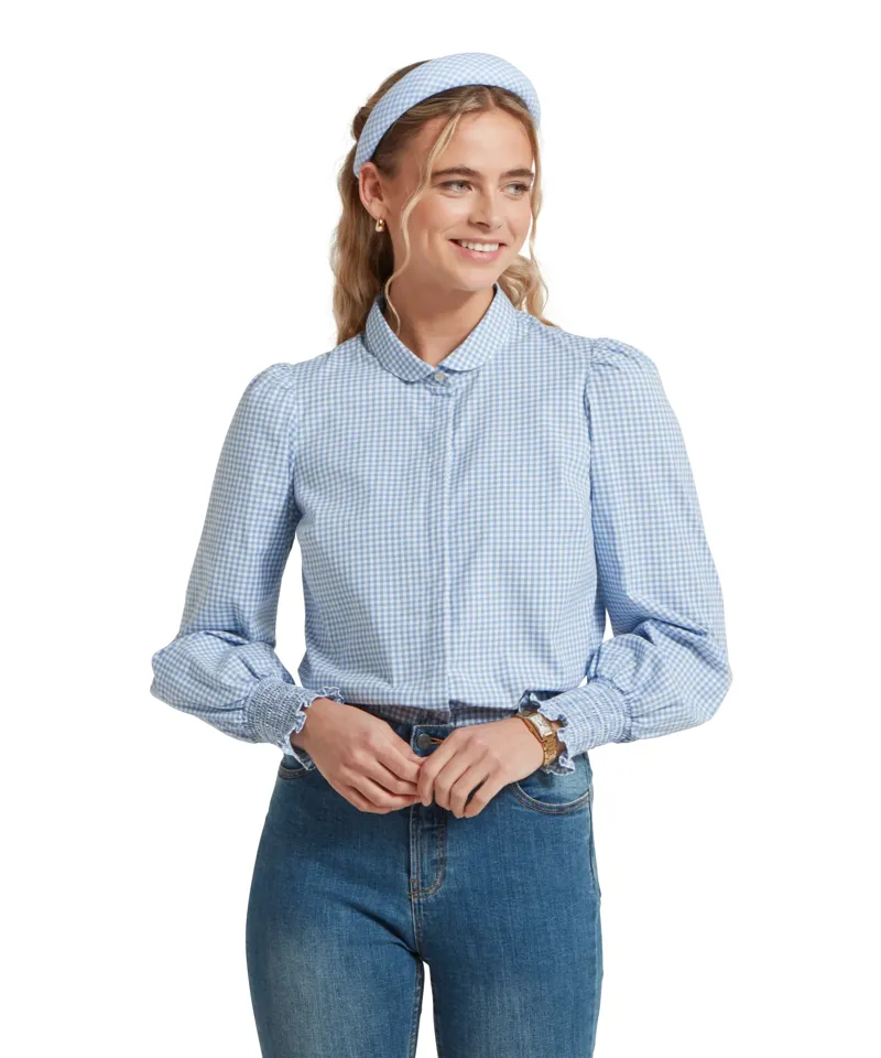 Schoffel Flora Gingham Shirt - Denim Blue