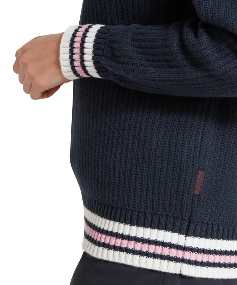 Schoffel Havelet Bay Quarter Zip Jumper - Navy/Blush-6