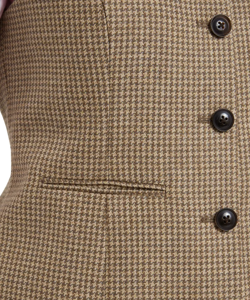 Schoffel Millport Tweed Nehru Waistcoat - Houndstooth Tweed-5