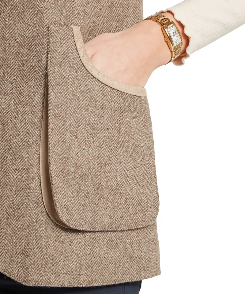 Schoffel Pennan Tweed Waistcoat - Cobblestone Herringbone Tweed-7