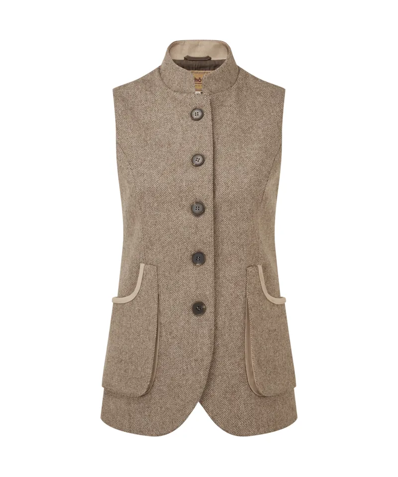 Schoffel Pennan Tweed Waistcoat - Cobblestone Herringbone Tweed-9