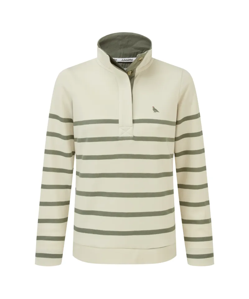 Schoffel Sandown Sweatshirt - Pale Stone/Agave Green Stripe-6