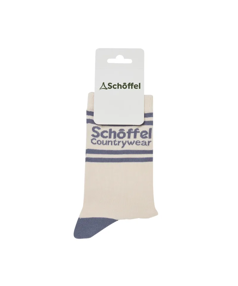 Schoffel Cotton Socks - Pale Stone Retro