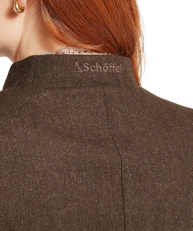 Schoffel St Abbs Tweed Blazer - Chocolate Herringbone Tweed-8
