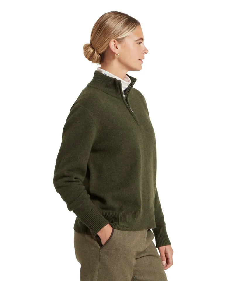 Schoffel Thoralby Quarter Zip Jumper - Loden-2