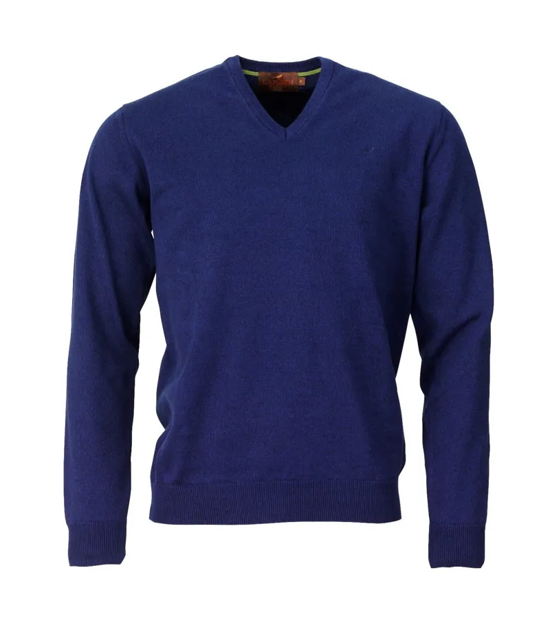 Laksen Spencer Birdeye Blue V-Neck Jumper