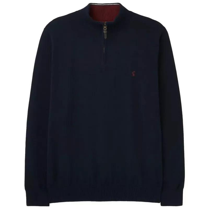 Joules Hillside Zip Neck French Navy Jumper