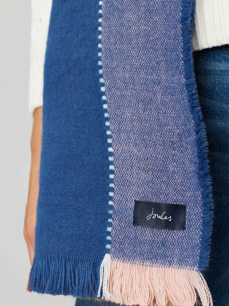Joules Stamford Tan Check Scarf-1